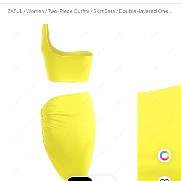 ZAFUL Double-layered One Shoulder Top And Twist Asymmetrical Skirt Set - Picture 3 of 14